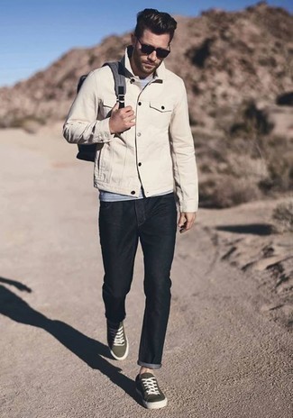 Grauen Segeltuch Rucksack kombinieren – 138 Herren Outfits