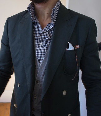 Graue Strickjacke kombinieren für Herren