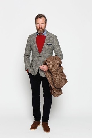 Graue Jacke mit Karomuster kombinieren – 23 Herren Outfits kalt Wetter