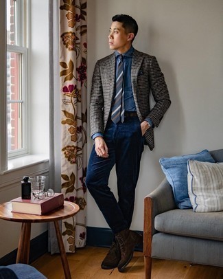 Graue Jacke mit Vichy-Muster kombinieren – 29 Herren Outfits