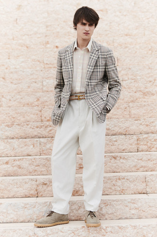 20 Jährige: Graue Jacke mit Vichy-Muster kombinieren – 7 Herren Outfits