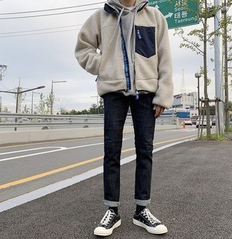 Welche Pullover mit einem Reißverschluß mit grauen Pullovers mit einem Kapuze zu tragen – 8 Herren Outfits