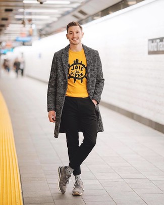 Grauen Mantel mit Hahnentritt-Muster kombinieren – 63 Herren Outfits