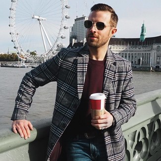 Grauen Mantel mit Hahnentritt-Muster kombinieren – 63 Herren Outfits