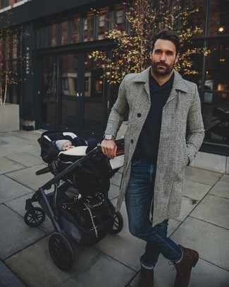 Grauen Mantel mit Hahnentritt-Muster kombinieren – 63 Herren Outfits