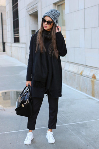Graue Strick Mütze kombinieren – 31 Damen Outfits