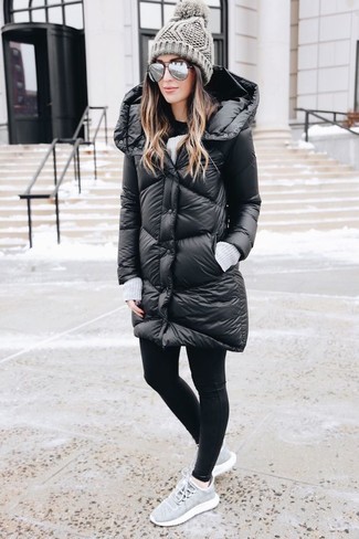 Graue Strick Mütze kombinieren – 31 Damen Outfits