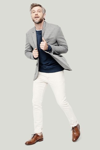 Graues Strick Sakko kombinieren – 63 Herren Outfits
