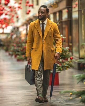 Graue Leder Aktentasche kombinieren – 7 Herbst Herren Outfits