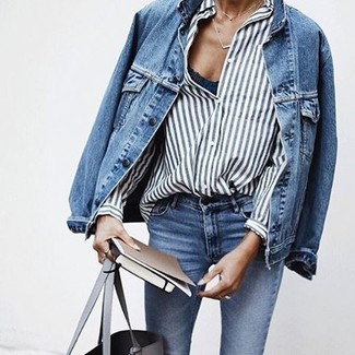 Graue Shopper Tasche aus Leder kombinieren – 180 Damen Outfits