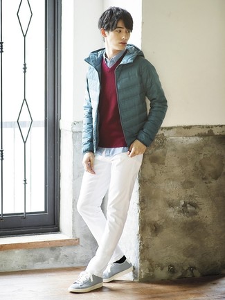 Welche Chinohosen mit grauer niedriger Sneakers zu tragen – 297 Herren Outfits