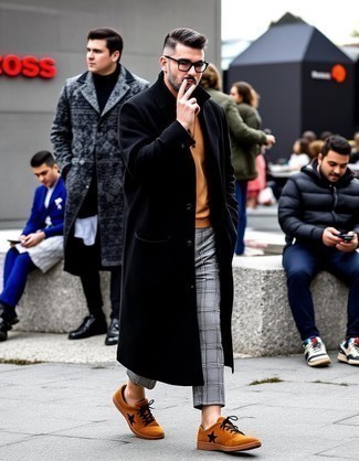 Graue Chinohose mit Schottenmuster kombinieren – 136 Herbst Herren Outfits