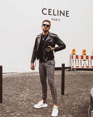 Graue Chinohose mit Schottenmuster kombinieren – 136 Herbst Herren Outfits