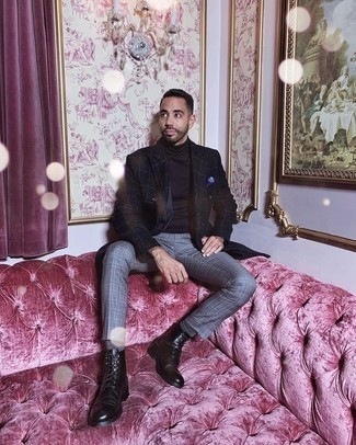 Graue Chinohose mit Schottenmuster kombinieren – 136 Herbst Herren Outfits