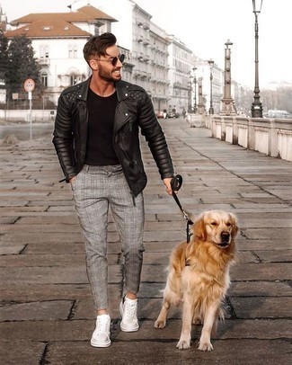 Graue Chinohose mit Schottenmuster kombinieren – 136 Herbst Herren Outfits
