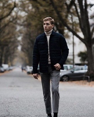 Graue Chinohose mit Schottenmuster kombinieren – 136 Herbst Herren Outfits