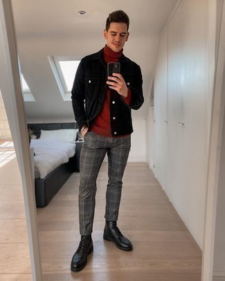 20 Jährige: Graue Chinohose mit Schottenmuster kombinieren – 43 Herbst Herren Outfits