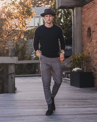 20 Jährige: Graue Chinohose mit Schottenmuster kombinieren – 43 Herbst Herren Outfits