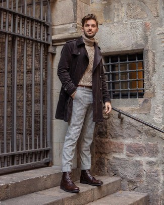 Graue Chinohose mit Schottenmuster kombinieren – 136 Herbst Herren Outfits