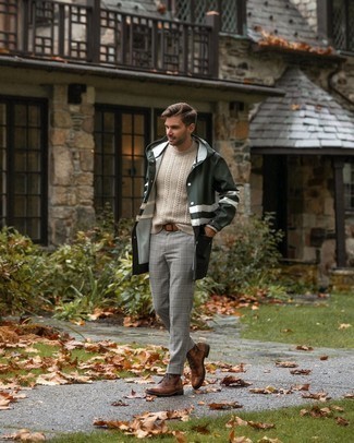 Graue Chinohose mit Schottenmuster kombinieren – 136 Herbst Herren Outfits