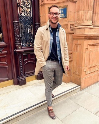 Graue Chinohose mit Schottenmuster kombinieren – 136 Herbst Herren Outfits