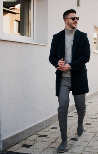 Graue Chinohose mit Schottenmuster kombinieren – 136 Herbst Herren Outfits