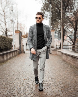 Graue Chinohose mit Schottenmuster kombinieren – 136 Herbst Herren Outfits