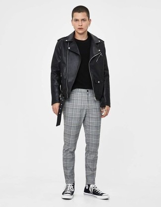 Graue Chinohose mit Schottenmuster kombinieren – 136 Herbst Herren Outfits