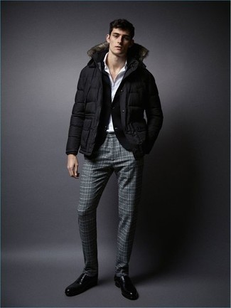 Graue Chinohose mit Schottenmuster kombinieren – 136 Herbst Herren Outfits