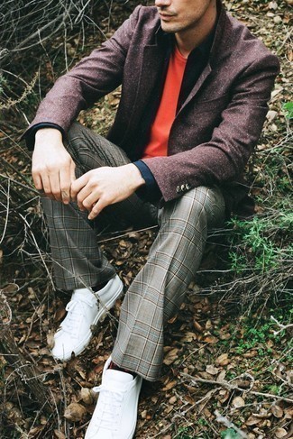 Graue Chinohose mit Schottenmuster kombinieren – 136 Herbst Herren Outfits