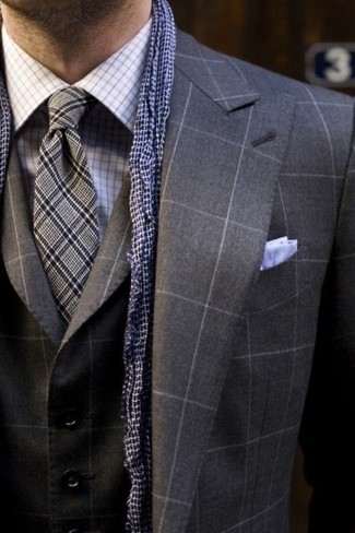Graue Krawatte mit Schottenmuster kombinieren – 62 Herren Outfits
