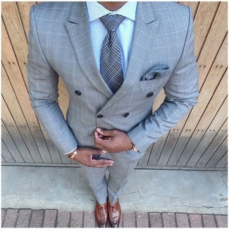 Graue Krawatte mit Schottenmuster kombinieren – 62 Herren Outfits