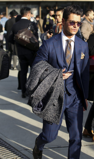 Graue Krawatte mit Schottenmuster kombinieren – 62 Herren Outfits