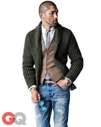 Graue Krawatte mit Schottenmuster kombinieren – 62 Herren Outfits