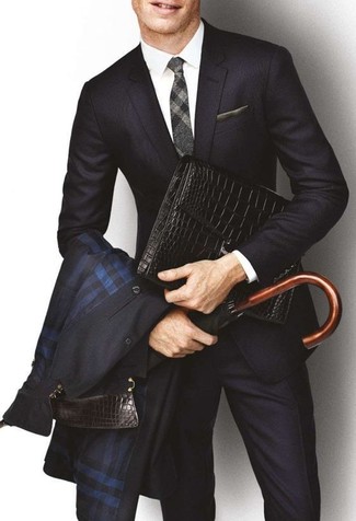 Graue Krawatte mit Schottenmuster kombinieren – 62 Herren Outfits