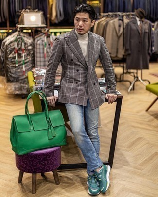 Graue Wolljacke mit Schottenmuster kombinieren – 46 Frühling Herren Outfits