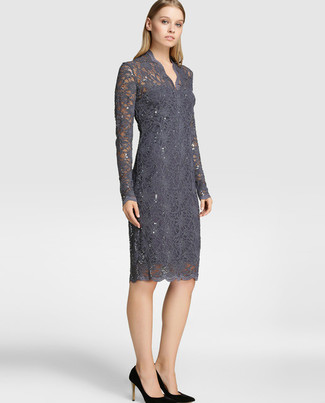 Graues Etuikleid kombinieren – 35 Damen Outfits