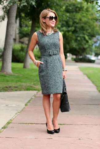 Graues Etuikleid kombinieren – 35 Damen Outfits