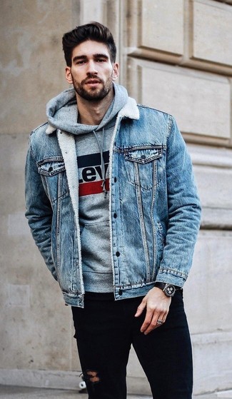 Wie grauen Pullover mit schwarzer Hose zu kombinieren – 78 Lässige Herren Outfits