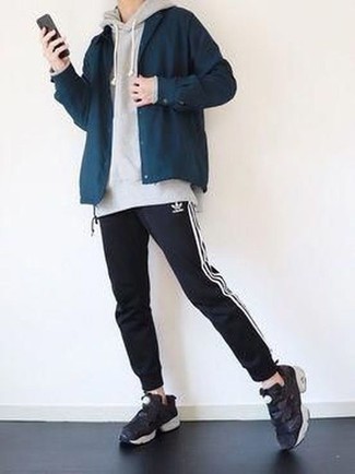 Teenager: Wie grauen Pullover mit schwarzer Hose zu kombinieren – 44 Herren Outfits