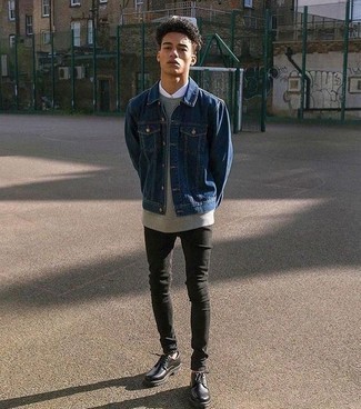 Teenager: Wie grauen Pullover mit schwarzer Hose zu kombinieren – 44 Herren Outfits