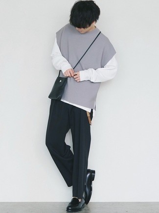 Welche Chinohosen mit grauen Pullunders zu tragen – 4 Frühling Herren Outfits