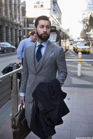 Grauen Dreiteiler kombinieren – 285 Herren Outfits