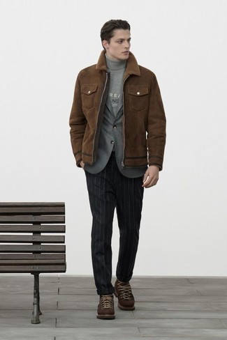 Grauen Wollrollkragenpullover kombinieren – 310 Herren Outfits