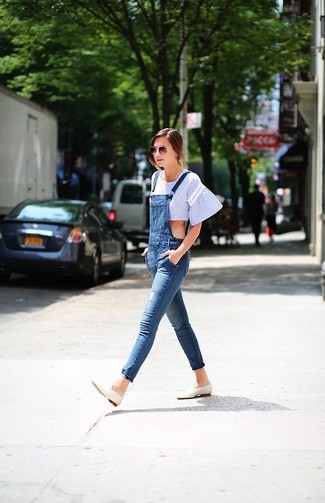 blaue Jeans Latzhose von Wildfox Couture