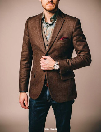 Wollüberzug mit Fischgrätenmuster kombinieren – 17 Herren Outfits warm Wetter