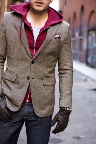 Wie Pullover mit einem Kapuze mit Sakkos zu kombinieren – 107 Herren Outfits