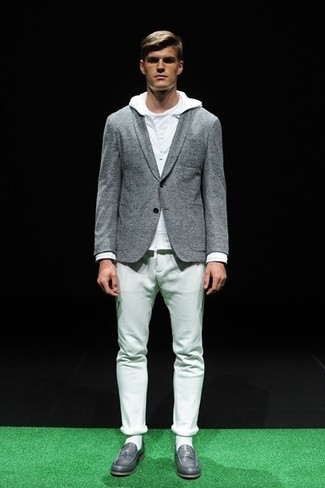 Wie Pullover mit einem Kapuze mit Sakkos zu kombinieren – 107 Herren Outfits