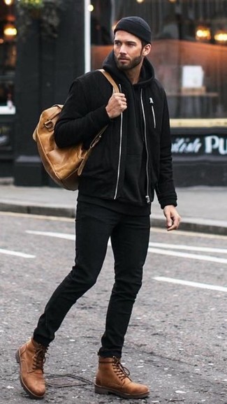 Wie Pullover mit einem Kapuze mit Freizeitstiefel zu kombinieren – 264 Herren Outfits