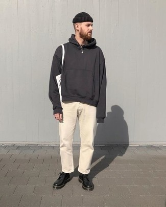 Wie Pullover mit einem Kapuze mit Derby Schuhe zu kombinieren – 92 Herren Outfits